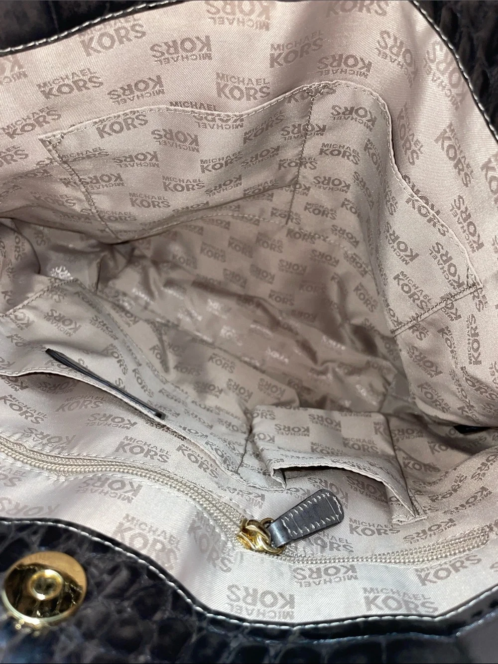 MICHAEL KORS JET SET CROCODILE EMBOSSED LEATHER TOTE FTL-07-159
